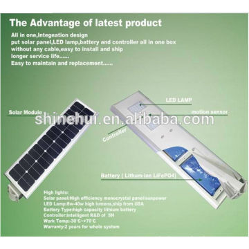 Latest host sale LED all in one solar street light with human infrared sensor
